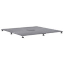 vidaXL Napernyőtalp Sötétszürke fára emlékeztető 100 x 100 x 4 cm Acél
