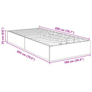 vidaXL Ottomán Ágykeret tárolóval Beton Szürke 100 x 200 cm Mérnöki fa