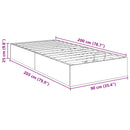 vidaXL Ottomán Ágykeret tárolóval Beton Szürke 90 x 200 cm Mérnöki fa