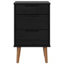 vidaXL Éjjeliszekrény fiókkal Fekete 40 x 35 x 65 cm Tömör fenyő
