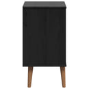 vidaXL Éjjeliszekrény fiókkal Fekete 40 x 35 x 65 cm Tömör fenyő