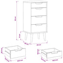 vidaXL Fiókos szekrény MOLDE Karamell 40 x 35 x 82 cm Tömör Fenyőfa