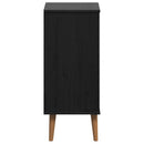 vidaXL Fiókos szekrény MOLDE Fekete 40 x 35 x 82 cm Tömör Fenyőfa