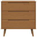 vidaXL Fiókos szekrény MOLDE Karamell 80 x 40 x 80 cm Tömör Fenyőfa