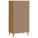 vidaXL Ruhásszekrény MOLDE Karamell 90 x 55 x 175 cm Tömör Fenyőfa