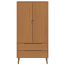 vidaXL Ruhásszekrény MOLDE Karamell 90 x 55 x 175 cm Tömör Fenyőfa