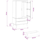 vidaXL Ruhásszekrény MOLDE Fekete 90 x 55 x 175 cm Tömör Fenyőfa