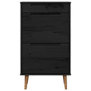 vidaXL Cipőszekrény MOLDE 59,5 x 35 x 103 cm Tömör Fenyőfa Fekete