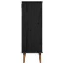 vidaXL Cipőszekrény MOLDE 59,5 x 35 x 103 cm Tömör Fenyőfa Fekete