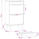 vidaXL Cipőszekrény MOLDE 59,5 x 35 x 103 cm Tömör Fenyőfa Fekete