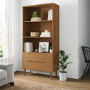 vidaXL Könyvszekrény MOLDE 85 x 35 x 170,5 cm Tömör Fenyőfa Karamell