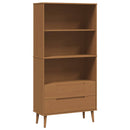 vidaXL Könyvszekrény MOLDE 85 x 35 x 170,5 cm Tömör Fenyőfa Karamell
