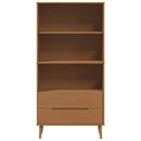 vidaXL Könyvszekrény MOLDE 85 x 35 x 170,5 cm Tömör Fenyőfa Karamell