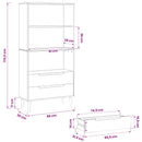 vidaXL Könyvszekrény MOLDE 85 x 35 x 170,5 cm Tömör Fenyőfa Karamell