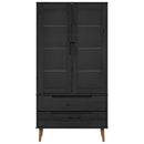 vidaXL Üveg Kiállító Szekrény Fekete 90 x 35 x 175 cm