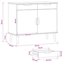 vidaXL Széf MOLDE Karamell 90 x 40 x 80 cm Tömör fenyőfa és szerelt fa