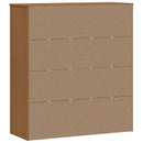 vidaXL Kagy MOLDE Karamell 90 x 35 x 100 cm Tömör Fenyőfa