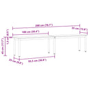 vidaXL pad Szürke Sonoma 200 x 35 x 45 cm Faanyag