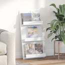 vidaXL Magazin állvány polcokkal Fehér 51 x 11 x 102 cm Faanyag