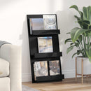 vidaXL Magazin állvány Fekete tölgy 51 x 11 x 102 cm Szerelt Fa