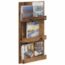 vidaXL Magazin állvány polcokkal Öreg fa 51 x 11 x 102 cm Faanyag