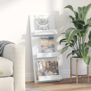 vidaXL Magazin állvány polcokkal Fehér 43 x 11 x 102 cm Faanyag