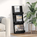 vidaXL Magazin állvány Fekete tölgy 43 x 11 x 102 cm Szerelt Fa