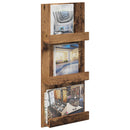 vidaXL Magazin állvány polcokkal Öreg fa 43 x 11 x 102 cm Faanyag
