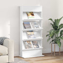vidaXL Magazin állvány polcokkal Fehér 70 x 41 x 156 cm Faanyag