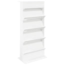 vidaXL Magazin állvány polcokkal Fehér 70 x 41 x 156 cm Faanyag