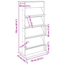 vidaXL Magazin állvány polcokkal Fehér 70 x 41 x 156 cm Faanyag