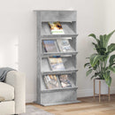 vidaXL Magazin állvány Beton Szürke 70 x 41 x 156 cm Szerelt Fa