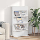 vidaXL Magazin állvány polcokkal Fehér 70 x 41 x 126 cm Faanyag