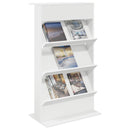 vidaXL Magazin állvány polcokkal Fehér 70 x 41 x 126 cm Faanyag