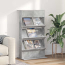 vidaXL Magazin állvány Beton Szürke 70 x 41 x 126 cm Szerelt Fa