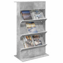 vidaXL Magazin állvány Beton Szürke 70 x 41 x 126 cm Szerelt Fa