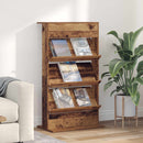 vidaXL Magazin állvány polcokkal Öreg fa 70 x 41 x 126 cm Faanyag