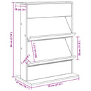 vidaXL Magazin állvány polcokkal Fehér 70 x 41 x 96 cm Faanyag