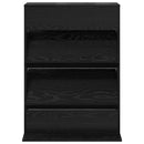 vidaXL Magazin állvány polcokkal Fekete tölgy 70 x 41 x 96 cm Faanyag