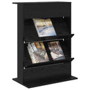 vidaXL Magazin állvány polcokkal Fekete tölgy 70 x 41 x 96 cm Faanyag