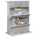vidaXL Magazin állvány polcokkal Beton Szürke 70 x 41 x 96 cm Faanyag