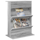 vidaXL Magazin állvány polcokkal Szürke Sonoma 70 x 41 x 96 cm Faanyag