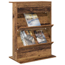 vidaXL Magazin állvány polcokkal Öreg fa 70 x 41 x 96 cm Faanyag