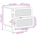 vidaXL Éjjeliszekrény 2 pcs Betonszürke 43 x 34,5 x 47,5 cm Szerelt Fa