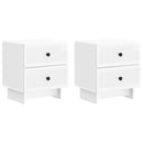 vidaXL Éjjeliszekrény 2 pcs Magasfényű Fehér 43 x 34,5 x 47,5 cm