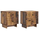 vidaXL Éjjeliszekrény 2 pcs Antik Fa 43 x 34,5 x 47,5 cm Szerelt Fa