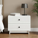 vidaXL Éjjeliszekrény fiókkal Fehér 62 x 34,5 x 47,5 cm Szerelt Fa
