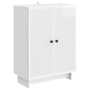 vidaXL Széf Magasfényű Fehér 66 x 34,5 x 90 cm Szerelt Fa