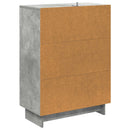 vidaXL Fiókos szekrény Betonszürke 66 x 34,5 x 90 cm Szerelt Fa