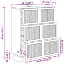 vidaXL Fiókos szekrény Füstös Tölgy 66 x 34,5 x 90 cm Szerelt Fa